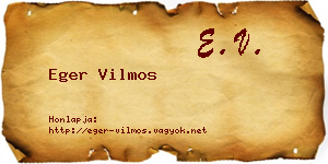 Eger Vilmos névjegykártya